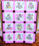 (image for) girl bear infant quilt block